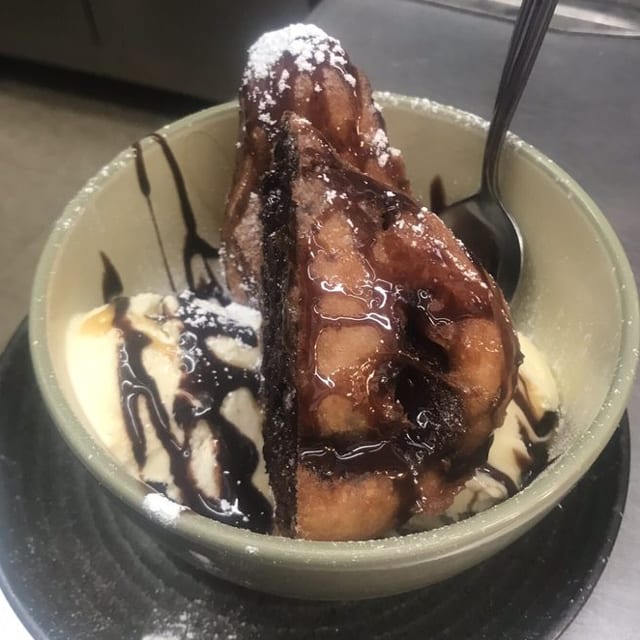 Fried Brownie a'la mode.